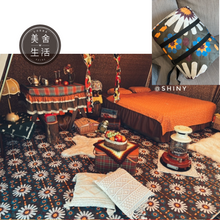 將圖片載入圖庫檢視器 【美舍戶外】【露營用品】shiny 露營美學 升級款二代 摩洛哥露營地墊 灰白 加厚 送收納袋